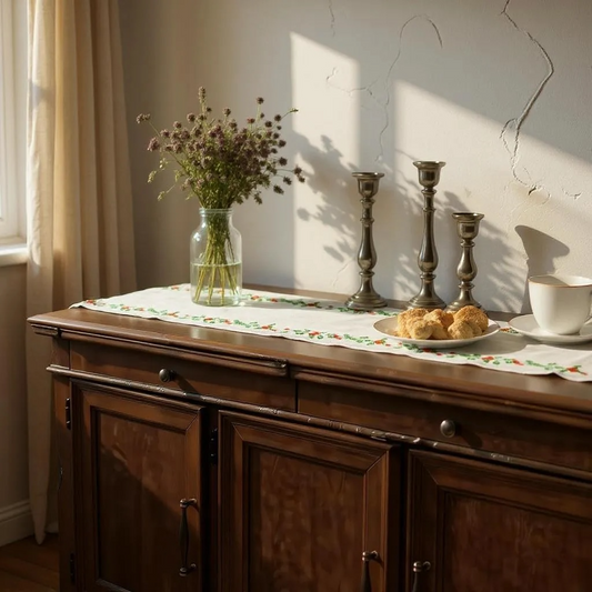 Holly and Bell Buffet Runner