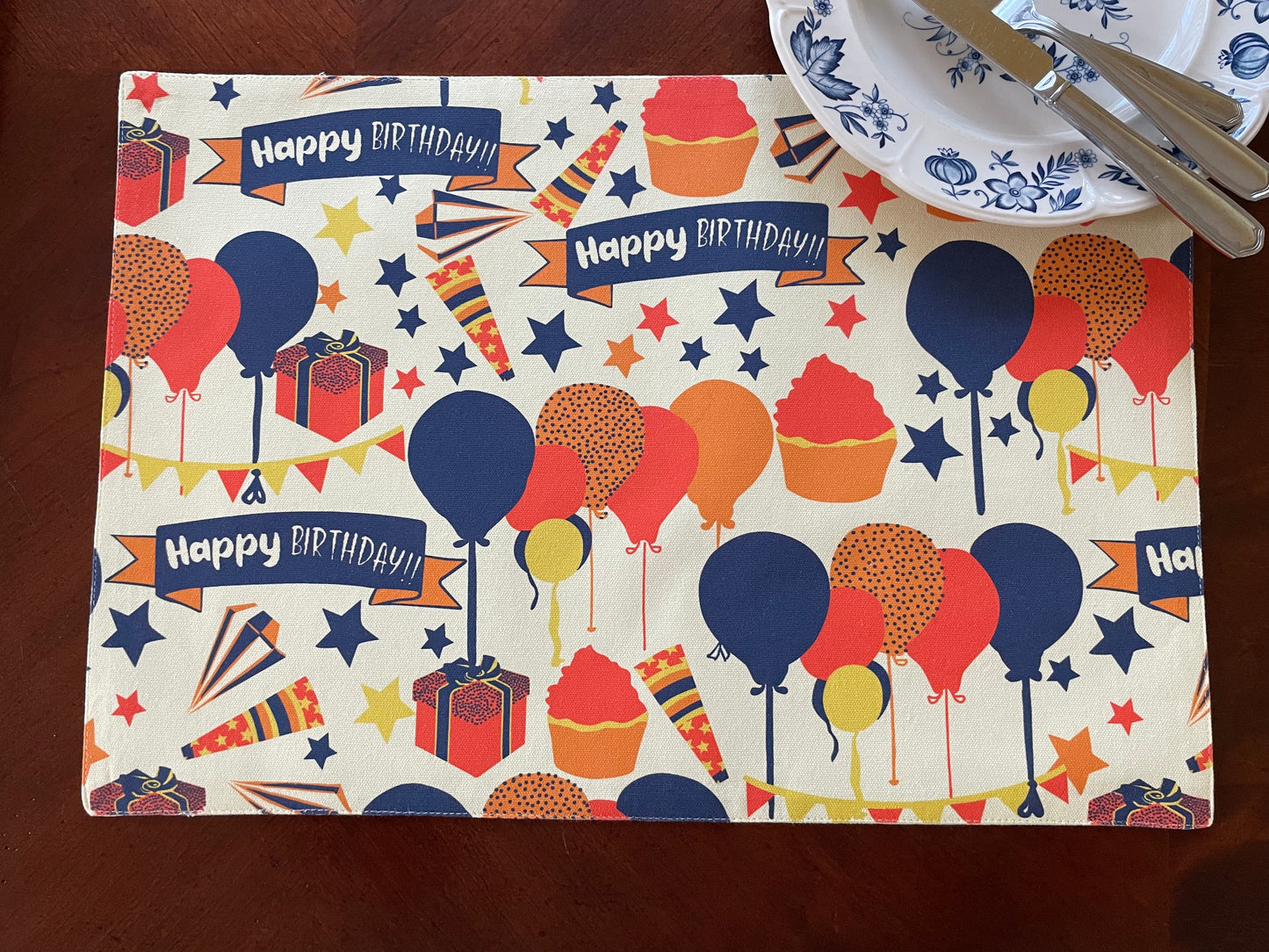 Birthday Balloons and Banner Placemat Set of 2