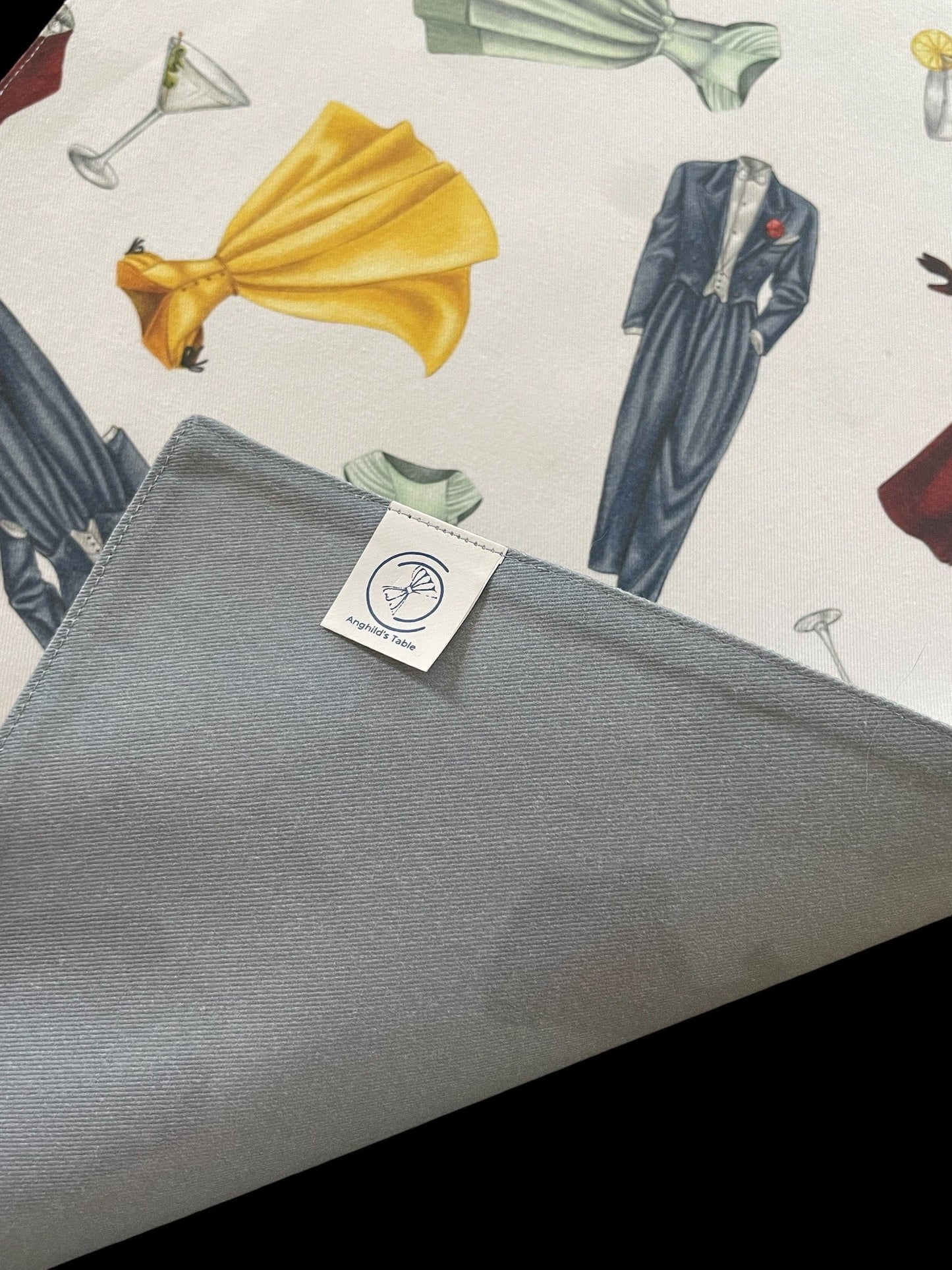 Anghild's Table Placemat Retro 50s Cocktail Party Placemats set of 2