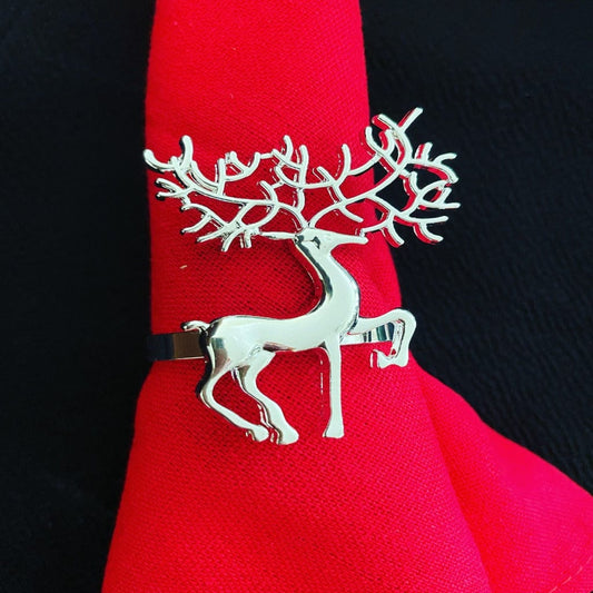 Anghild's Table Silver Reindeer Napkin Rings set of 6