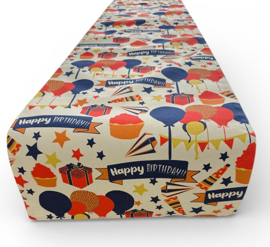 Birthday Balloons and Banner  Table Runner