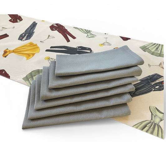 Vintage Glamour Cocktail Party Table Runner & Napkins Set