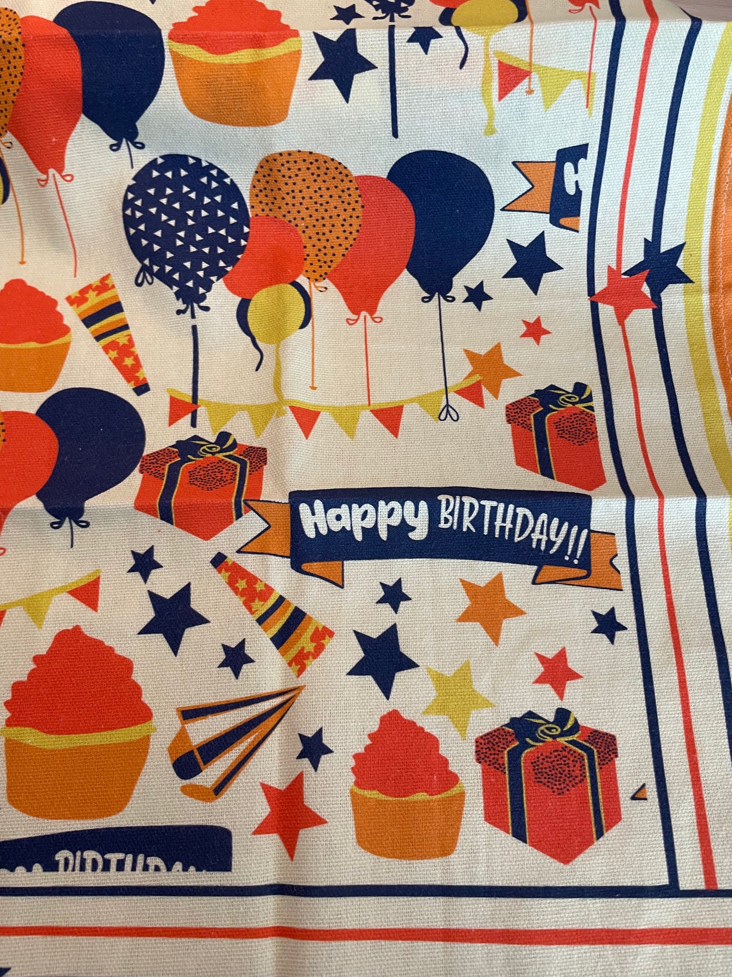 Birthday Balloons and Banner  Cotton Napkin set of 4