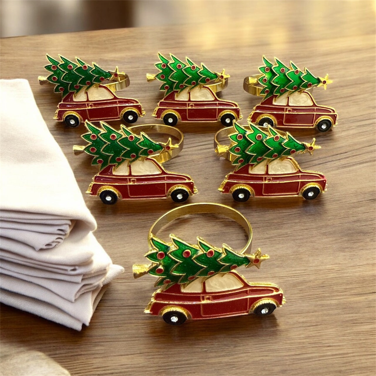 Christmas Car Napkin Rings