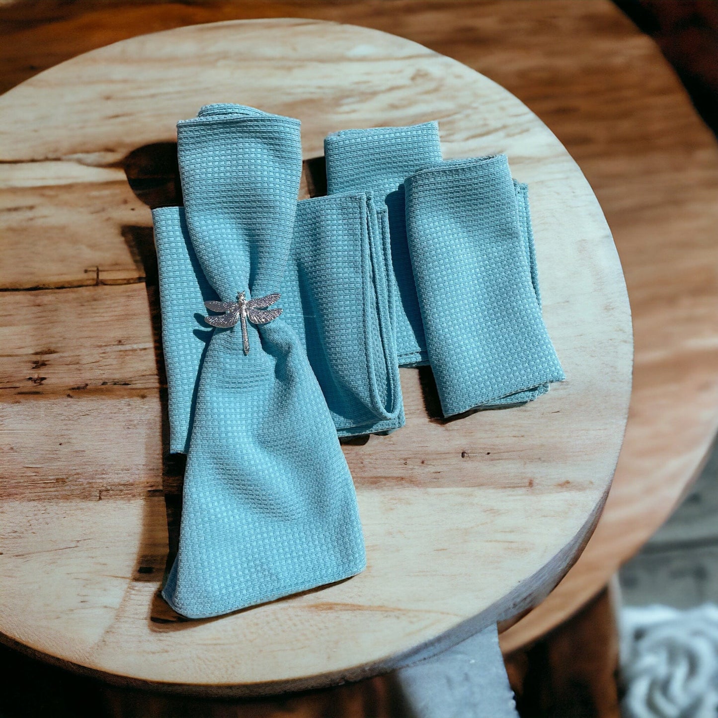 Anghild's Table Napkin Beachy Blue Napkin set of 4