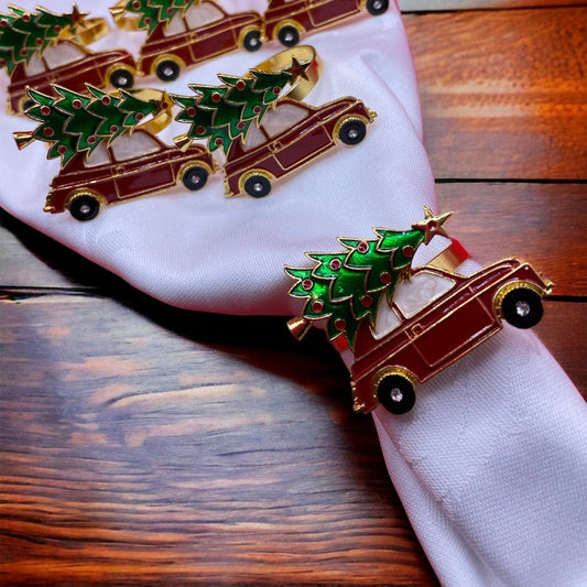 Anghild's Table Napkin rings Christmas Car Napkin Rings