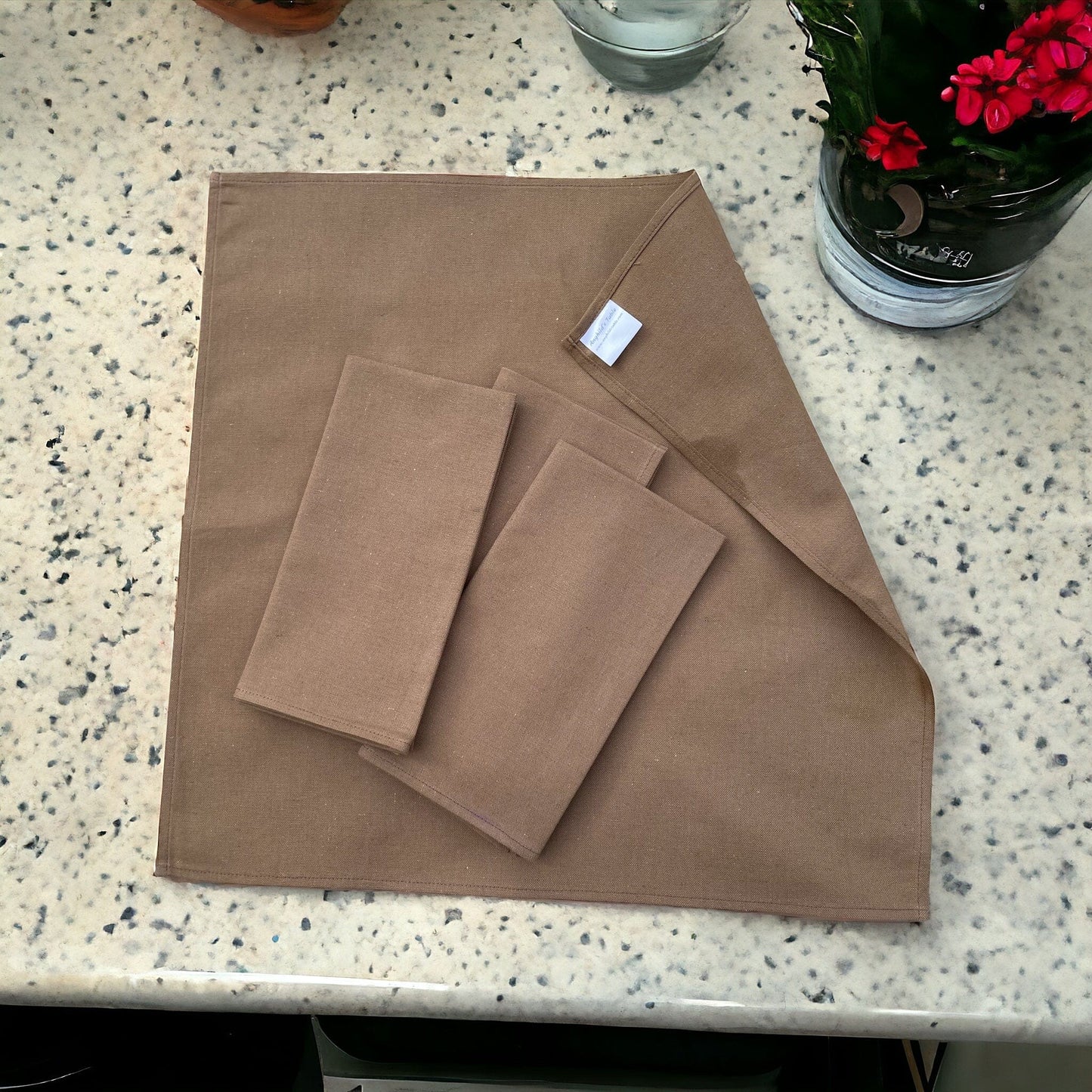 Anghild's Table Napkin Earthy Brown Cotton Dinner Napkin Set of 4