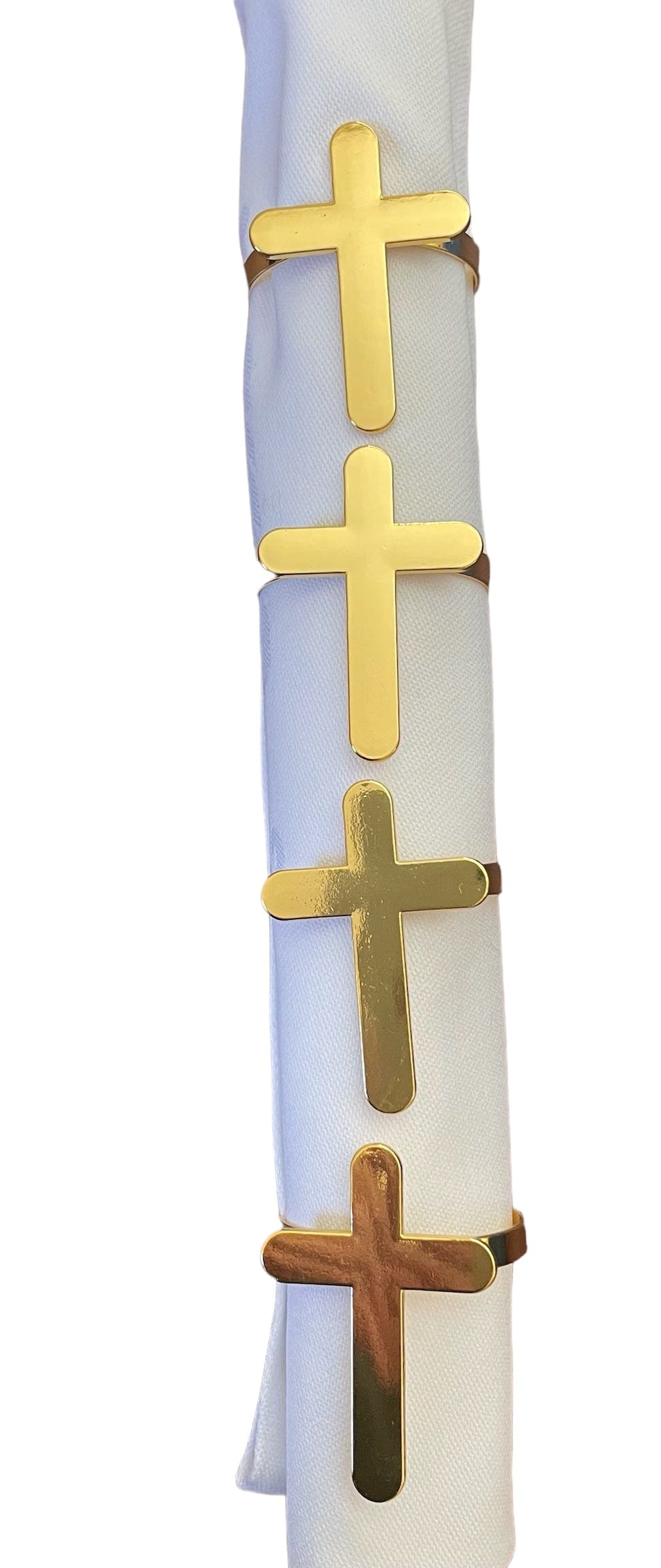 Anghild's Table Napkin rings Gold-tone Cross Napkin Rings set of 4