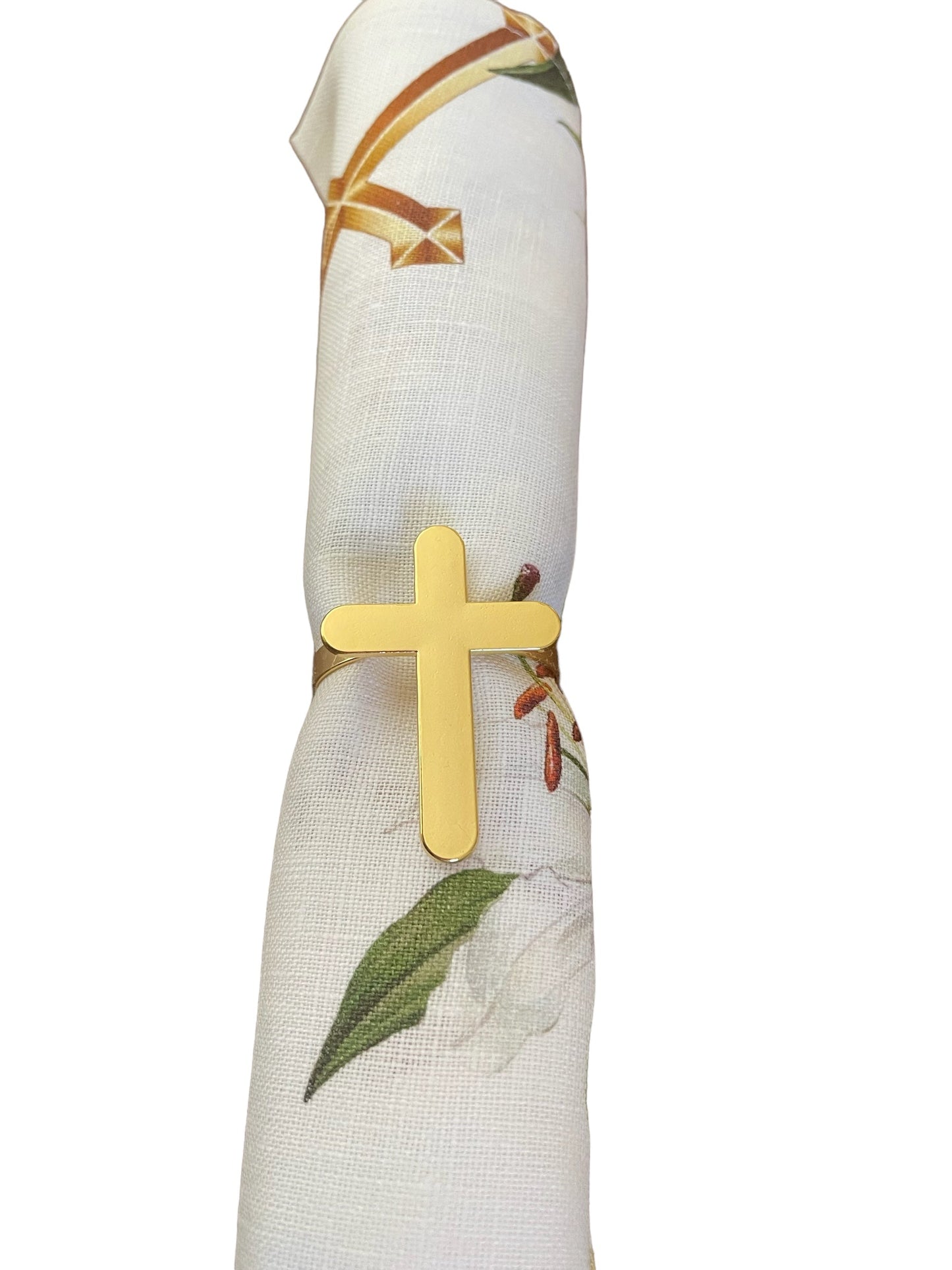 Anghild's Table Napkin Lily and Cross Linen Napkin Set of 4