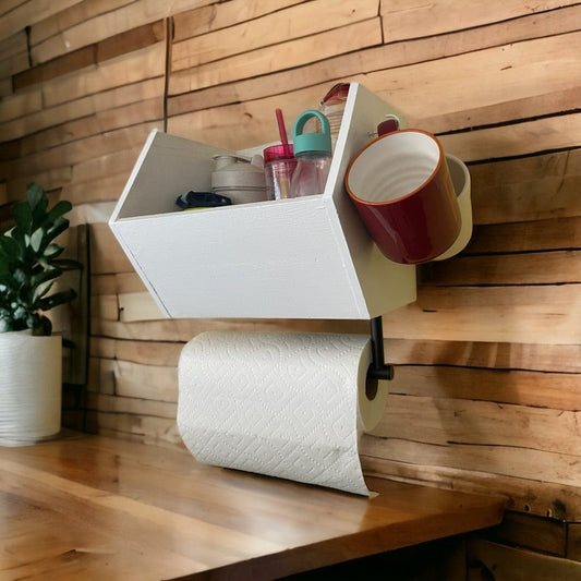 Anghild's Table Wall Mounted Kitchen Storage with Paper Towel Holder