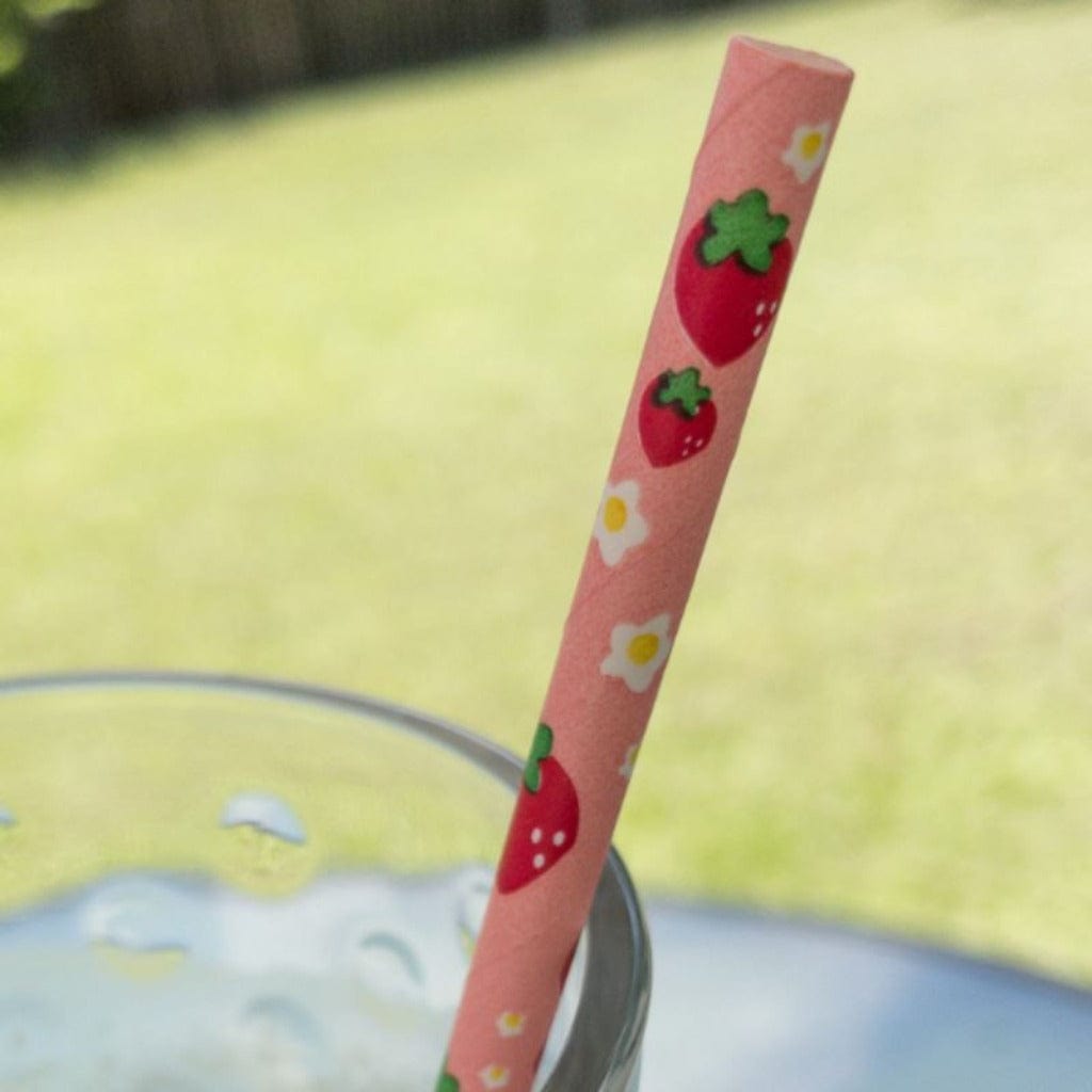 Generic Straws Strawberry Paper Drinking Straws